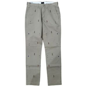 J.CREW Pants Mens 28x32 Beige BROKEN IN 770 Chino Embroidered Lighthouses Preppy